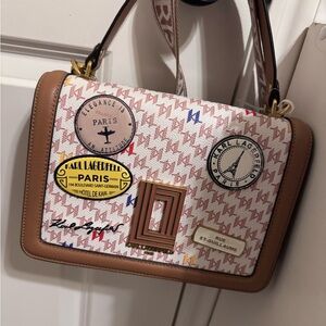 Karl Lagerfeld Women's Brown and Cream Bag